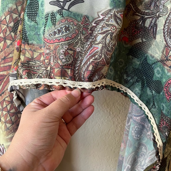 Sundance Womens S Embroidered Beaded Tank Top Long Sides Flowy Silky Fairycore - Picture 11 of 15